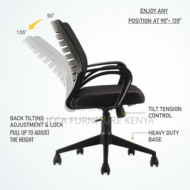 Office Chairs: Heavy Duty Mid Back Mesh Office Chair - thumbnail 2