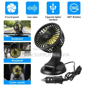 Car Fan Double Headed Vehicle Cooling Fans AC 360 Degree Rotating