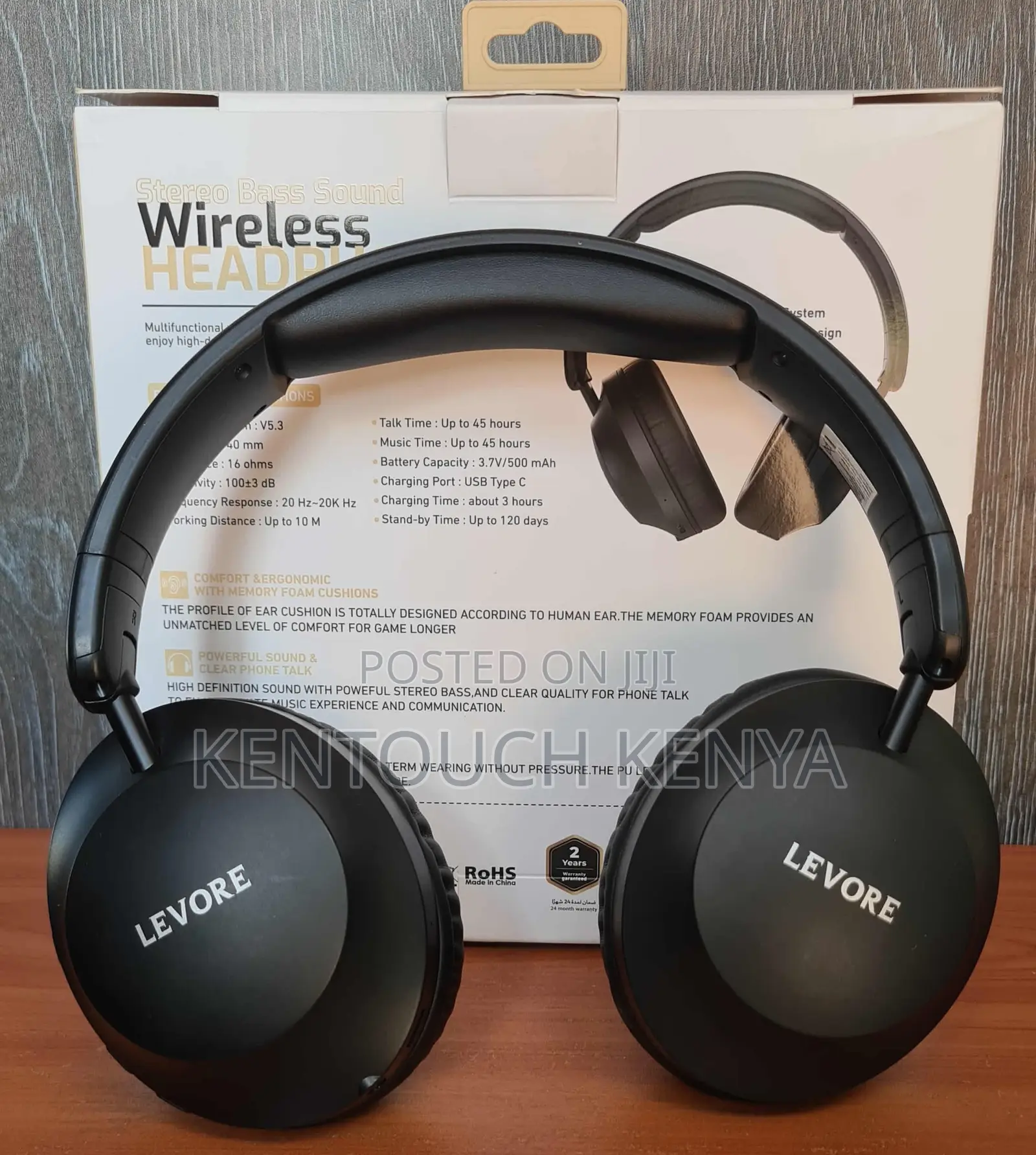 Levore Wireless Headphones Stereo Bass Sound - Lhb61-Bk