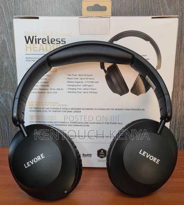 Levore Wireless Headphones Stereo Bass Sound - Lhb61-Bk - thumbnail 2