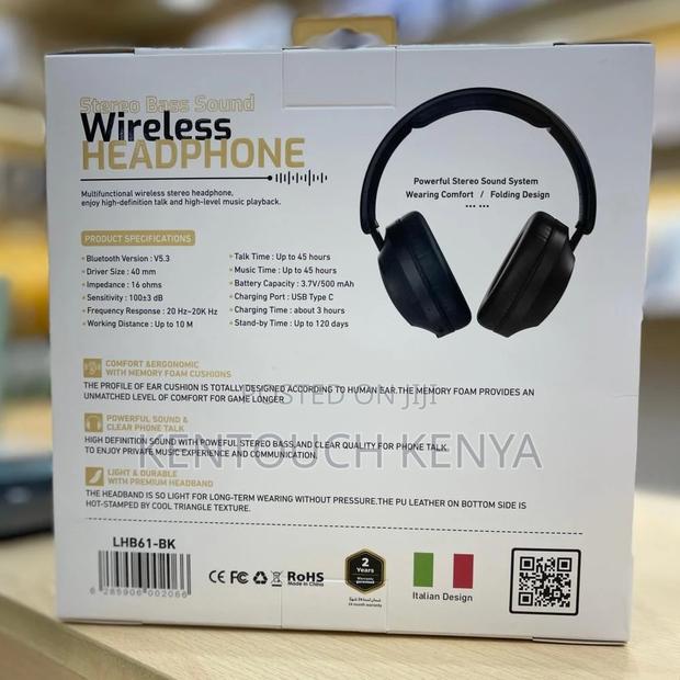 Levore Wireless Headphones Stereo Bass Sound - Lhb61-Bk - thumbnail 4