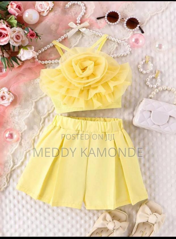 Kids Yellow/Pink Skirt Set - main view