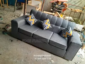 Affordable Grey Three Seater Sofa Set on Sale