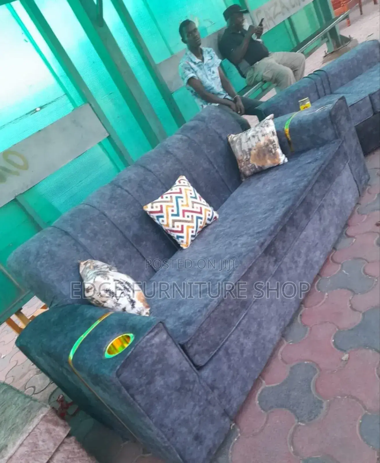 Velvet Grey Three Seater Sofa Set on Sale