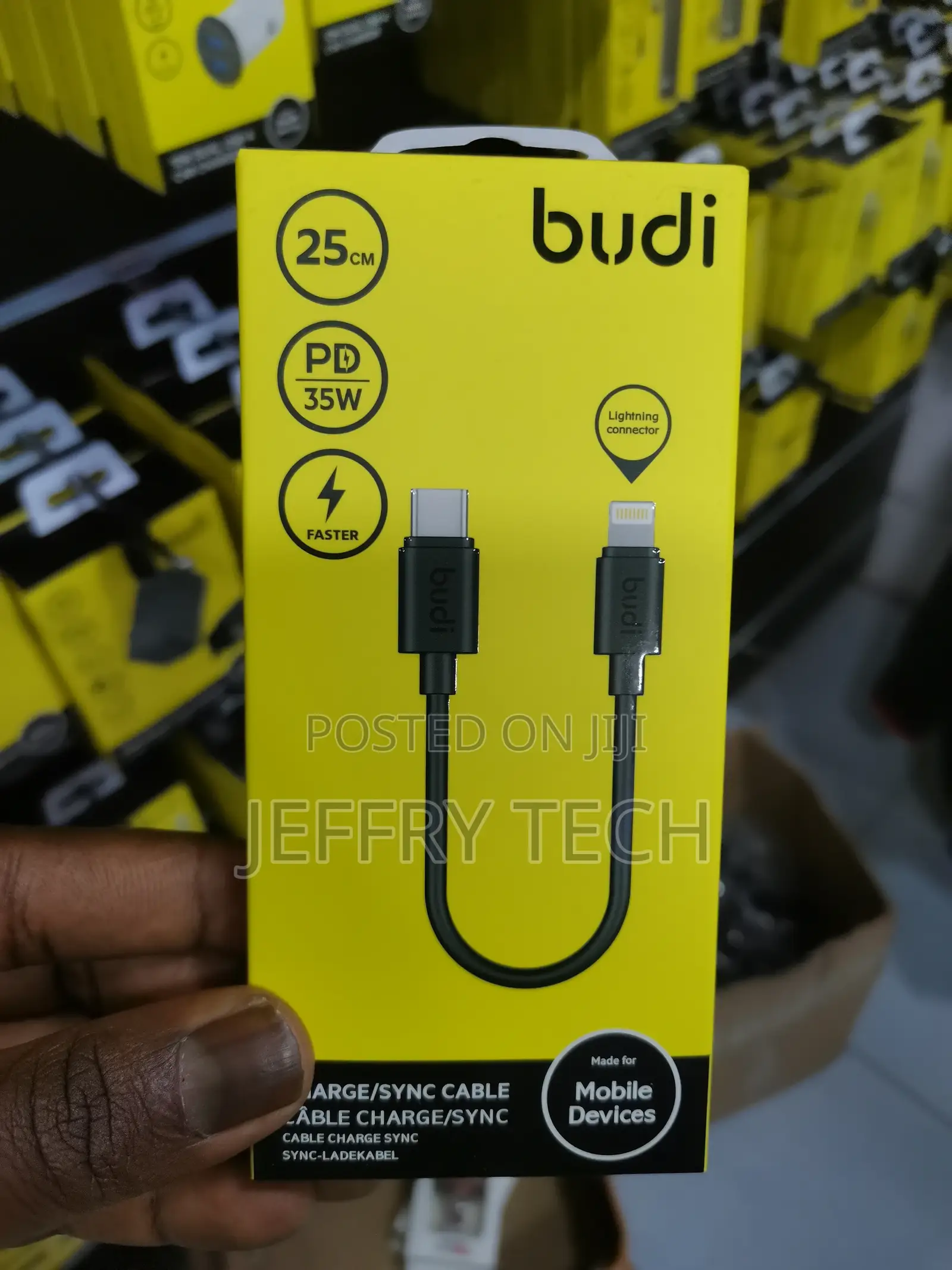 USB-C to Lightning Charger/Sync Cable | 25 CM | PD 35W |Budi