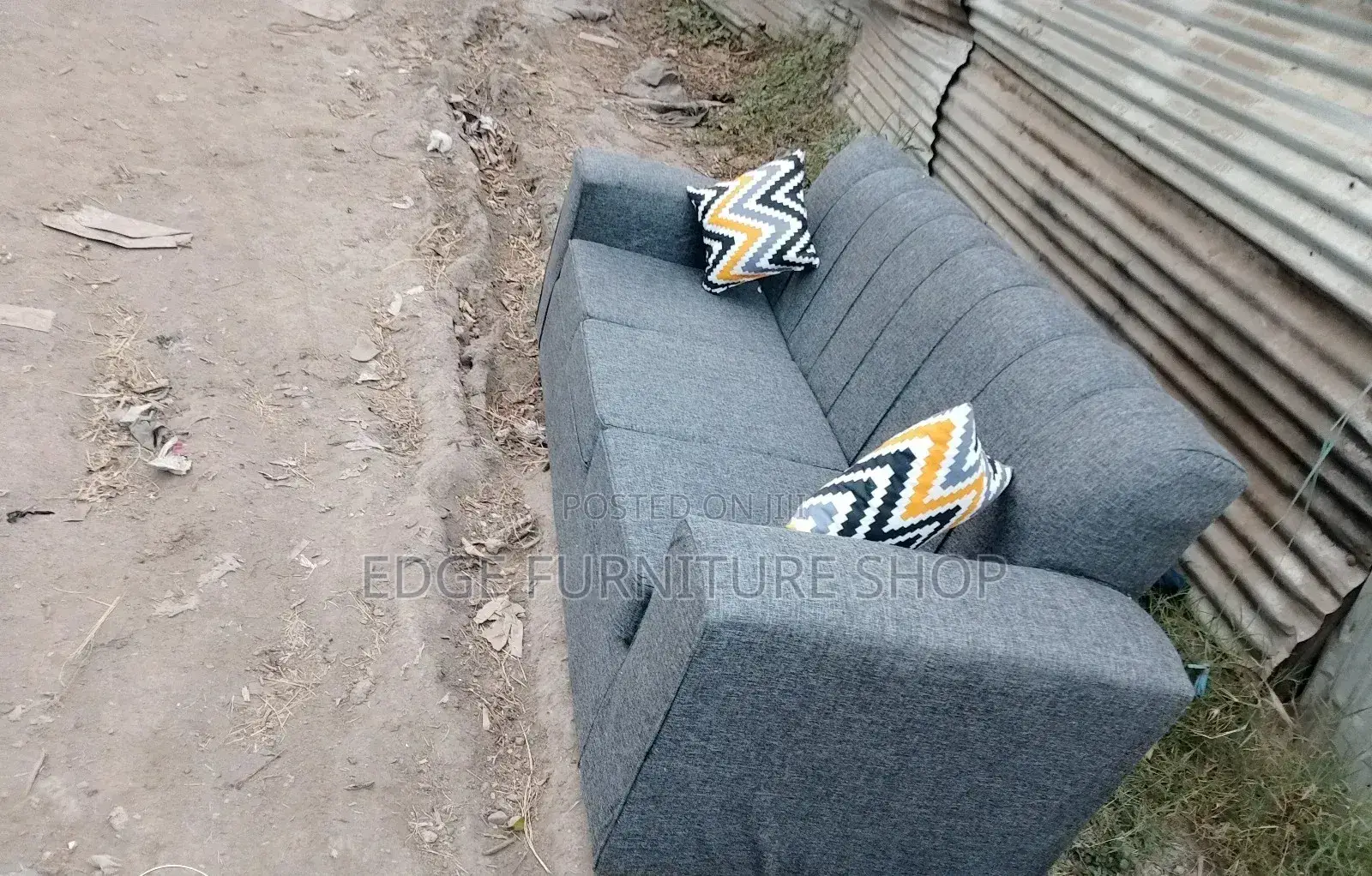 Dark Grey Three Seater Sofa Set on Sale