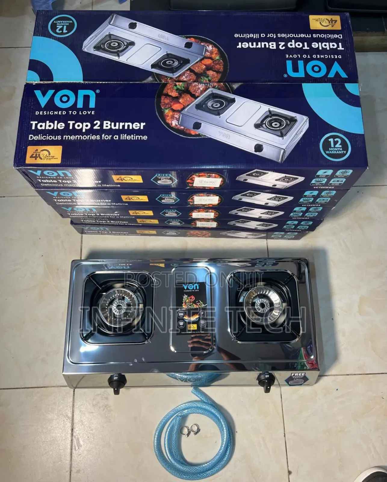 *VON VCT2XWGX* Table Top Dual Burner - Stainless Steel