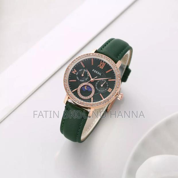 Green Leather Fossil Watch
