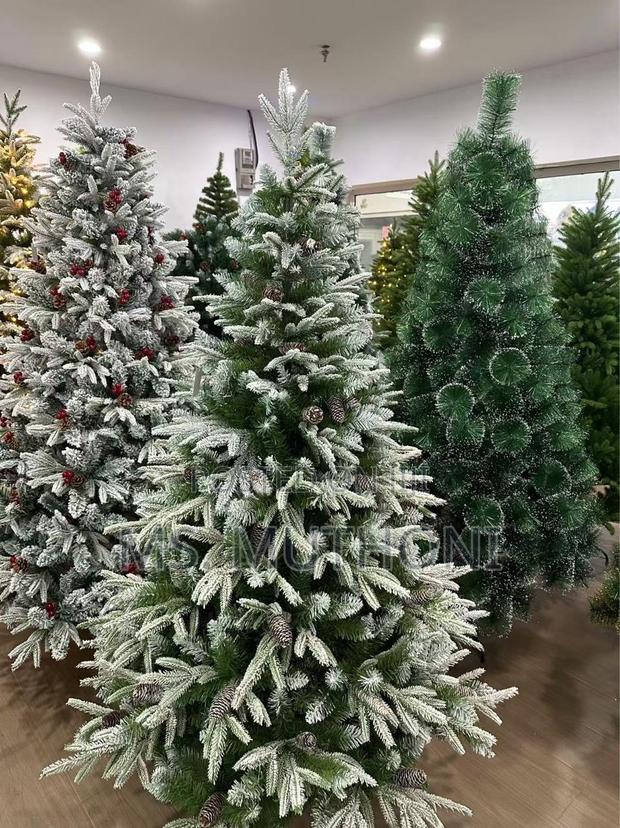 Premium Pine Snow Flocked Christmas Tree With Cone - main view
