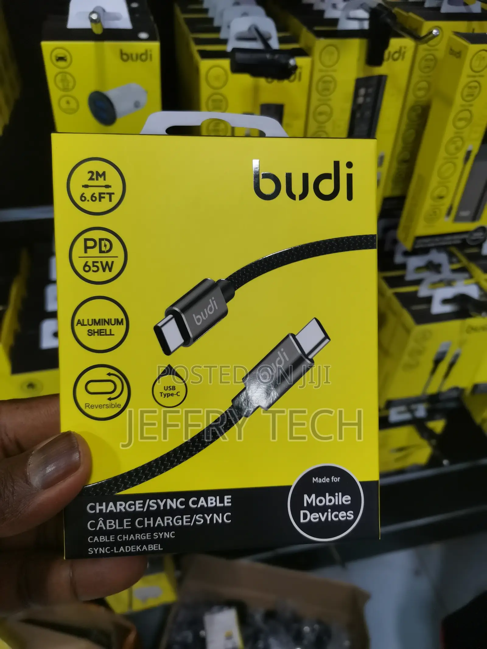 Budi 65W PD Type C to Type C Cable 2M