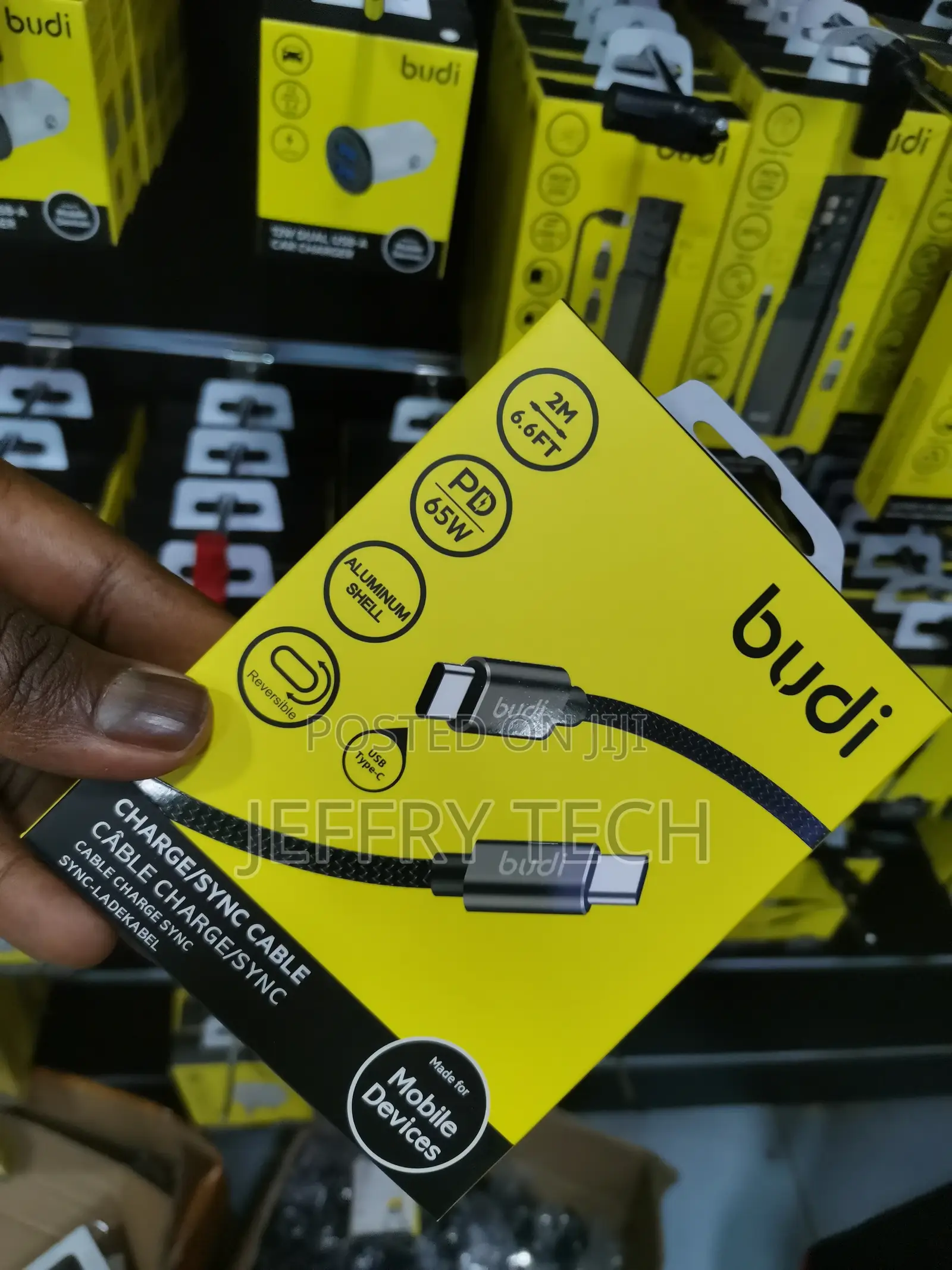 Budi 65W PD Type C to Type C Cable 2M