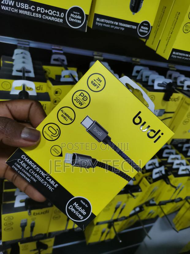 PD 65W 3M (9.8ft) Budi Type-C to TYPE-C Nylon Braided Cable - thumbnail 2
