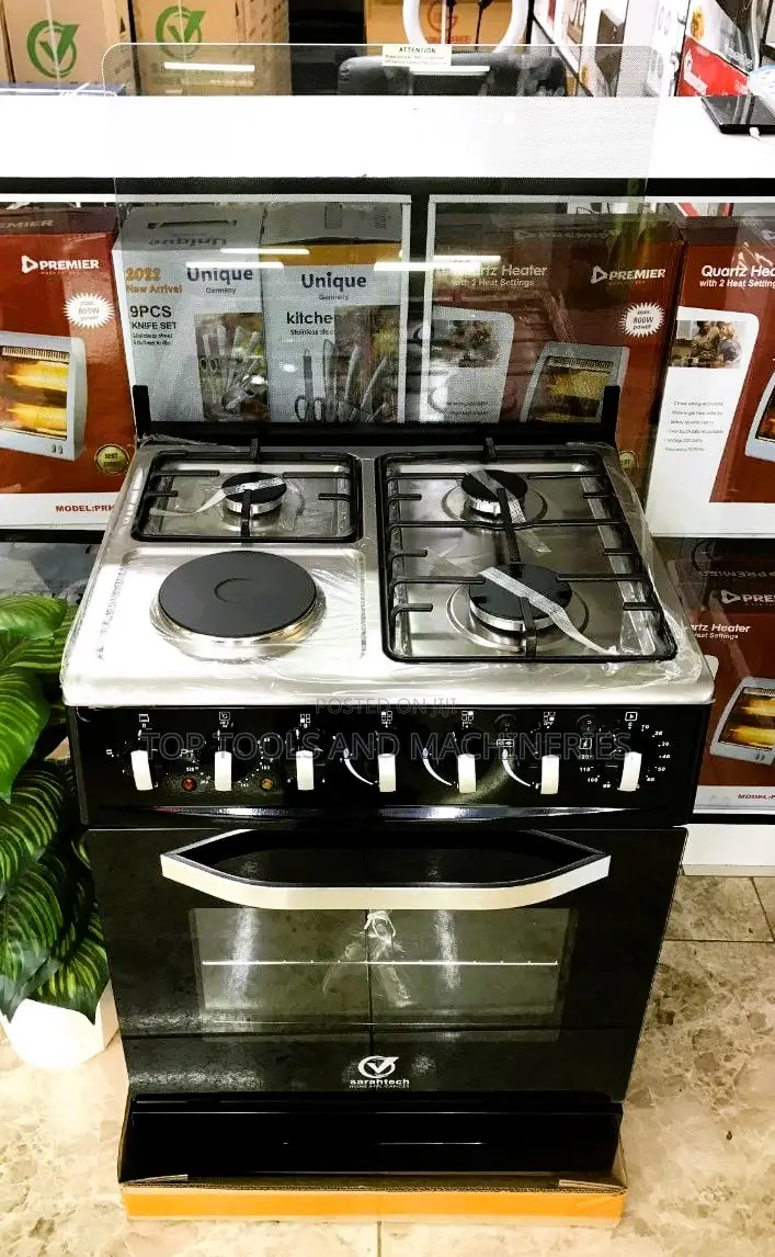 Sarahtech Standing Cooker 3 Gas Burners +1 Electric Oven