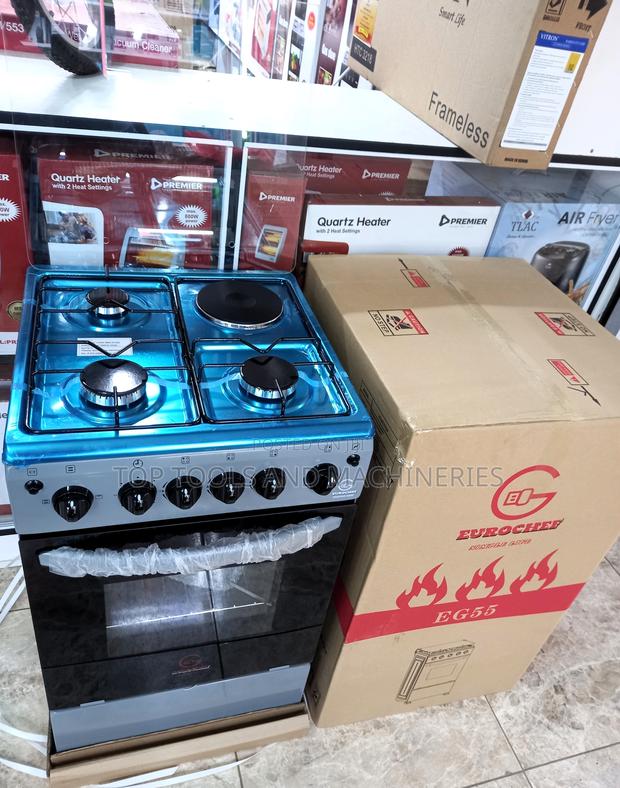 Eurochef Standing Cooker 3gas + Electric Oven