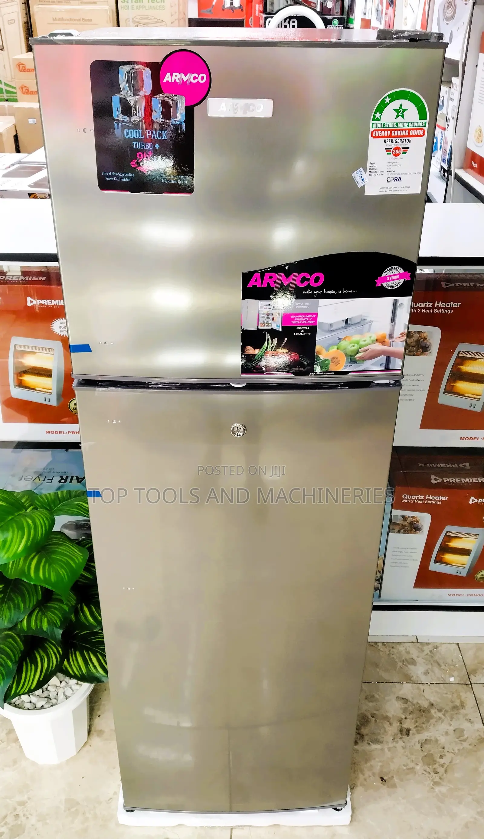 ARMCO Fridge 168L 2 Door Direct Cool Refrigerator Cool Pack