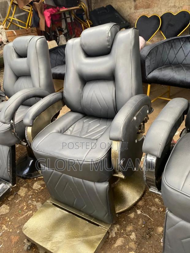 Gold Coated Kinyozi Barber Chairs - main view