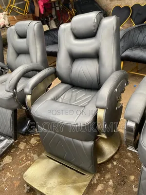 Gold Coated Kinyozi Barber Chairs