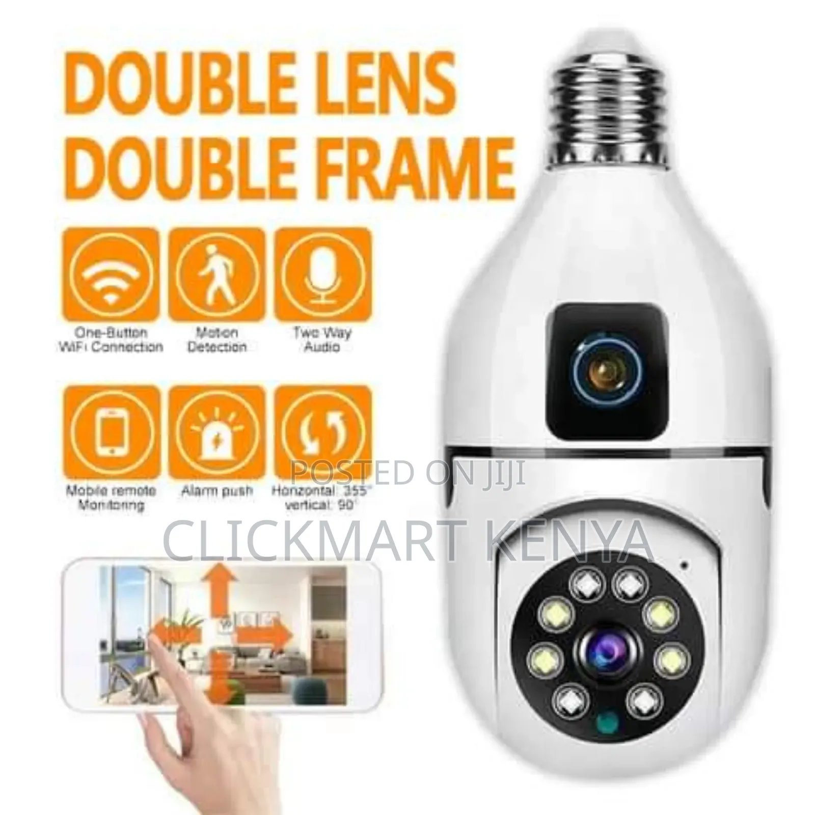 2mp+2mp V380 Bulb Wireless Wifi Indoor Camera Dual Lens