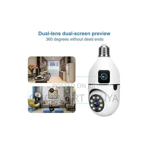 2mp+2mp V380 Bulb Wireless Wifi Indoor Camera Dual Lens