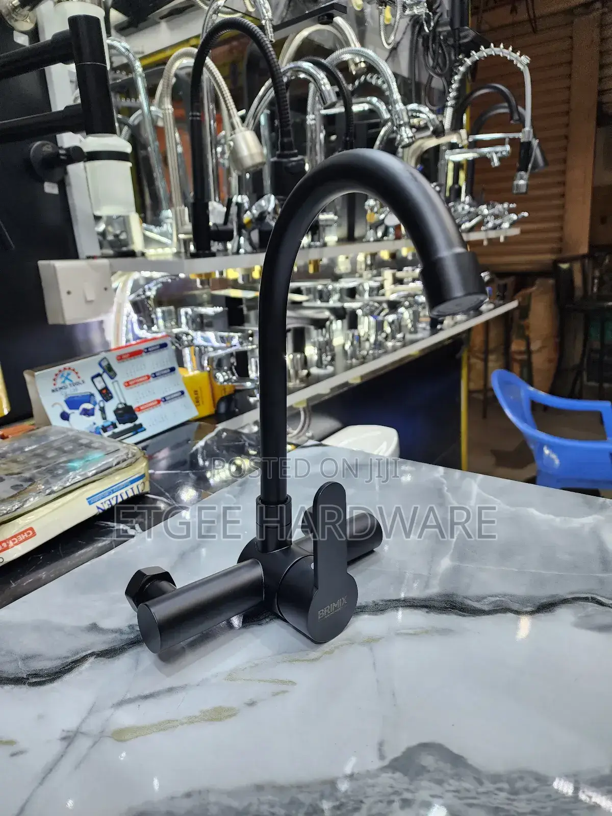 Wall Brimix Black Kitchen Mixer -S2