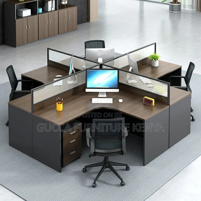 Workstation: Open View 4-Seater L-Fashioned Workstation