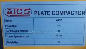 Heavy-Duty Aico Plate Compactor 120kgs With Honda Engine