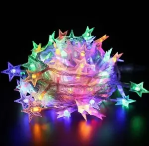 5mtrs Christmas Lights Star Shaped Multicoloured Yh4