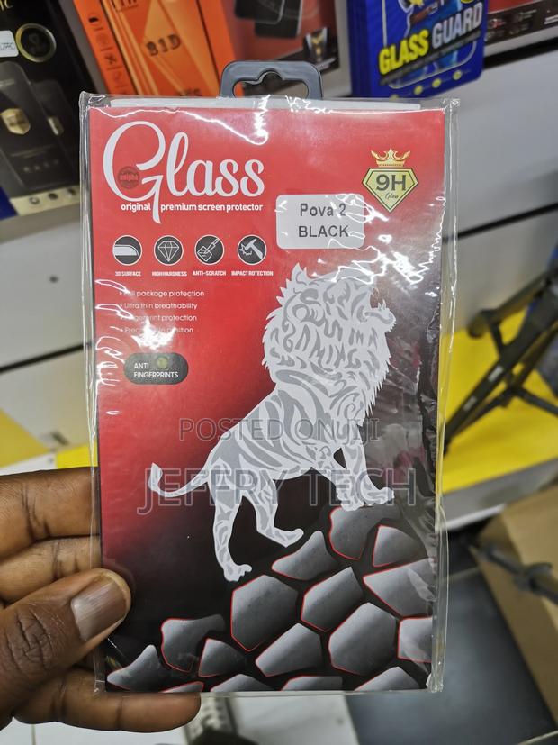 Tempered Glass for Tecno Pova 2 (Black) Screen Protetor - main view