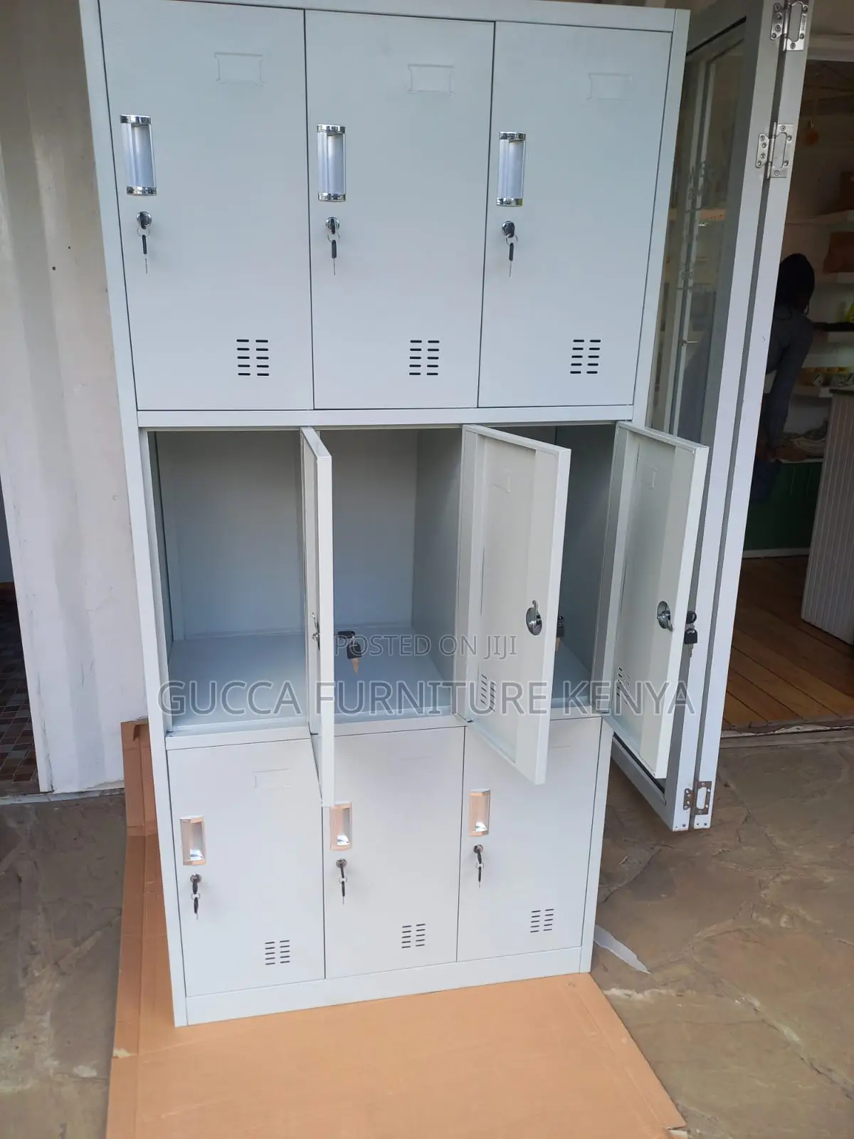 Cabinets:9 Doors Lockable Steel Storage Cabinet