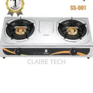 Nunix 2 Burner Stainless Steel Gas Cooker Autoignation