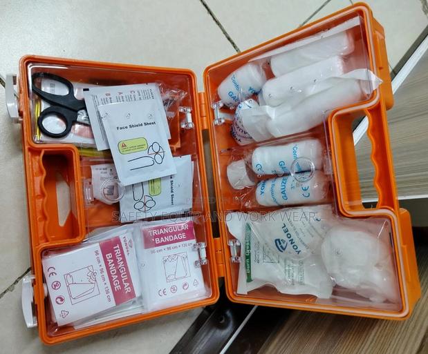 Red Metal First Aid Box - main view