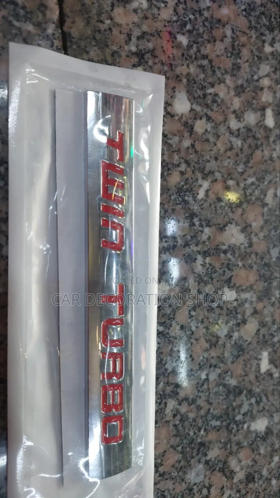 Metallic Twin Turbo Body Badge
