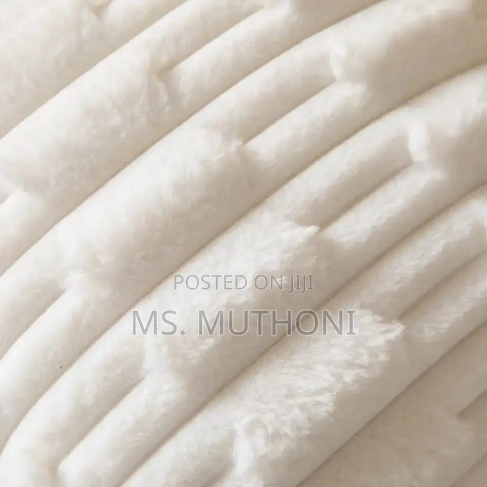 A Pair (2) White Plush Decorative Soft Cushion Cover