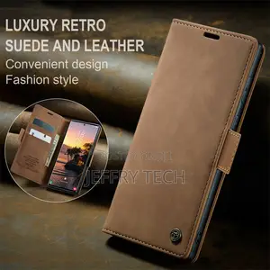 Caseme Samsung Galaxy S24 Ultra Wallet Suede Leather Case Br