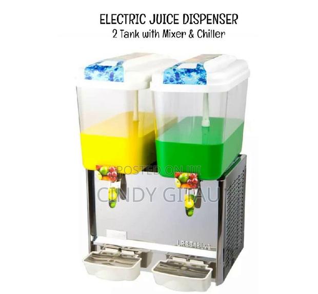 2 Tank Electic Juice Dispenser With a Mixer and Chiller
