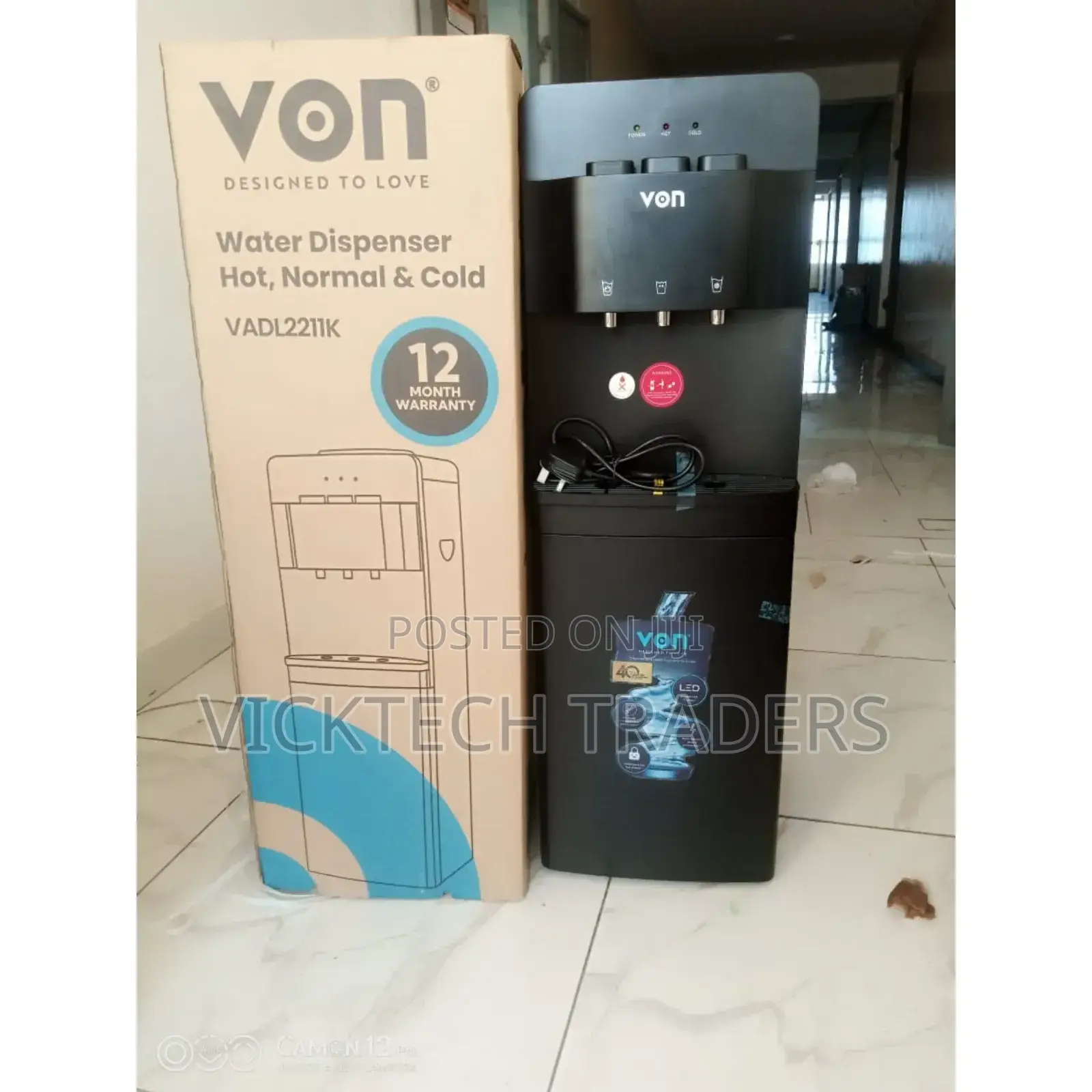 Von Hotpoint Top Load 3taps(Hot, Normal and Cold) Dispenser