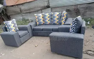 Floral Grey Five Seater Sofa Set on Sale