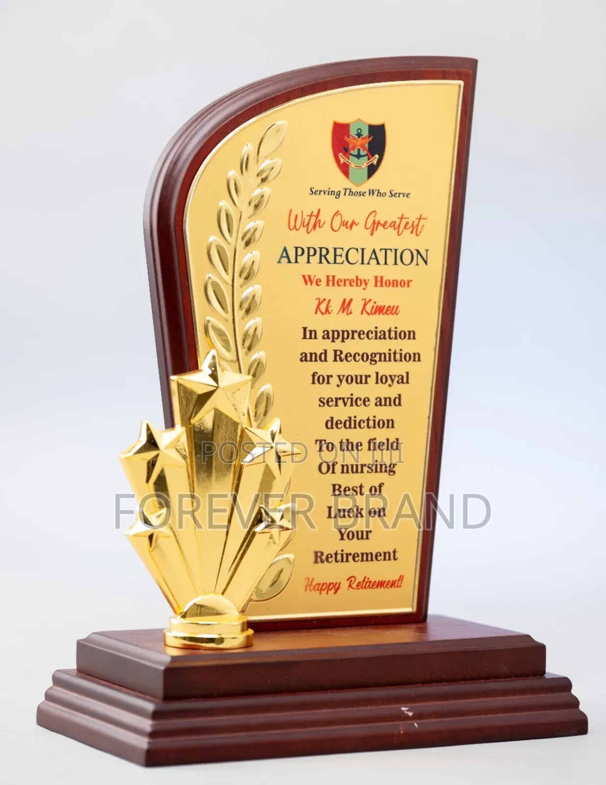 Trophie Wooden Award