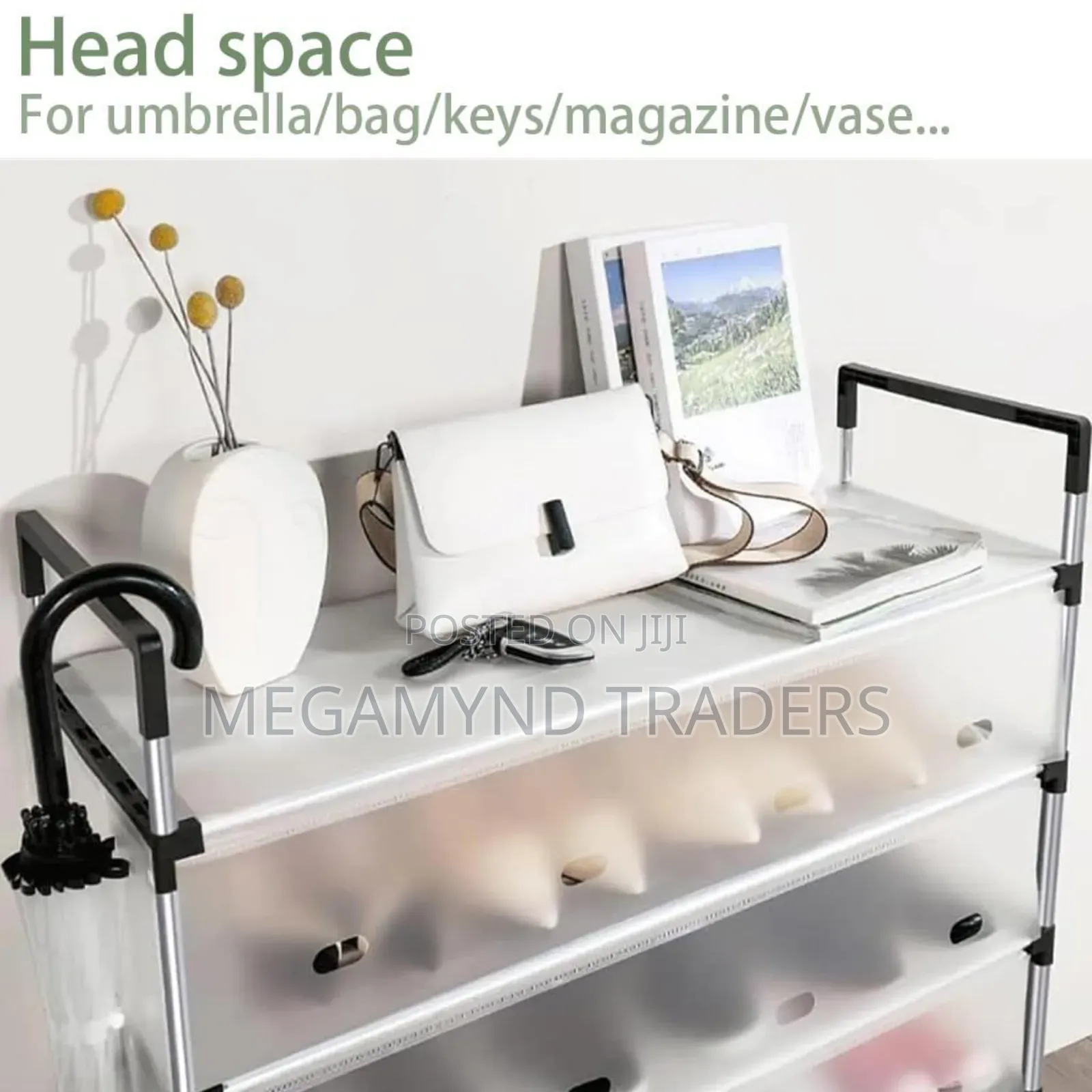 Shoes Rack 6 Layer With Translucent Cabinet/Books Rack