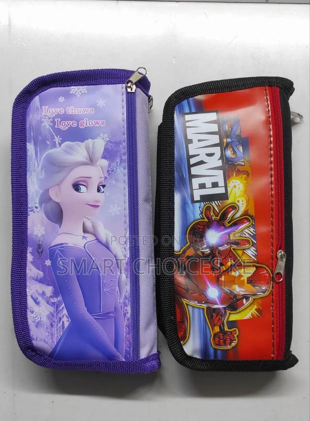 Cartoon Themed Elsa and Iron Man Student Pencil Pouch Case