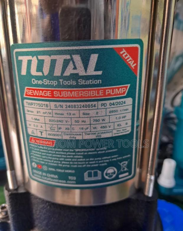 Total 1hp Sewage Submersible Pump - thumbnail 2