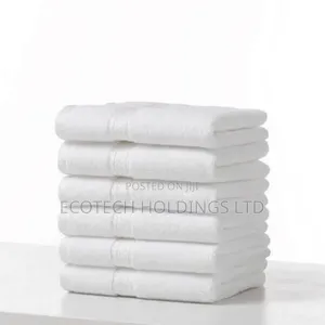 White Cotton Towel Size 90 by 165 Gf3