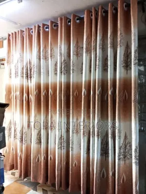 Tree Flowered Window Curtains Brown Home Window Curtains