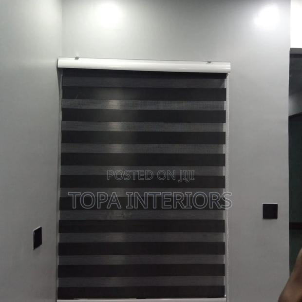 Room Darkening Office Roller Blinds Zebra Roller Blinds - main view