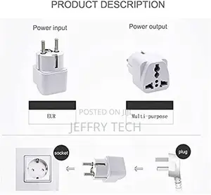 Topdeal Type E/F 2-Pin Grounded Plug Adapter