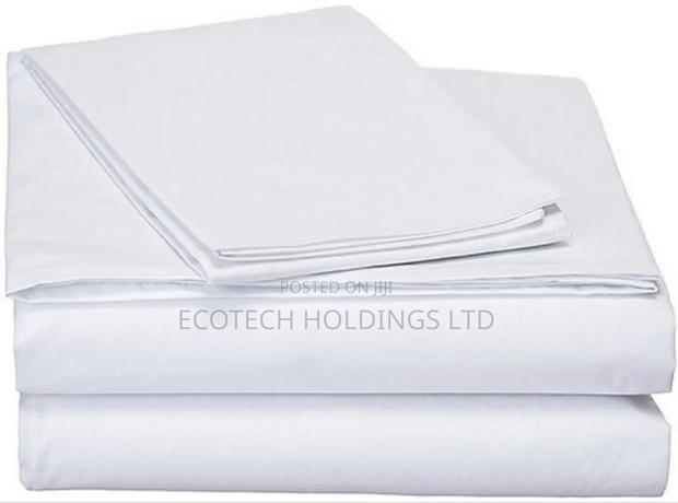 Size 7*8 Plain White Cotton Bedsheet J8k - main view