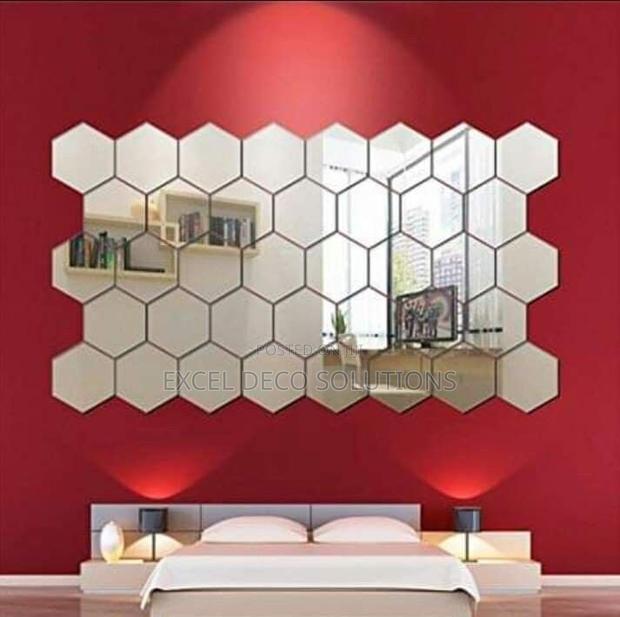 Home Decor Acrylic Hexagon Mirrors