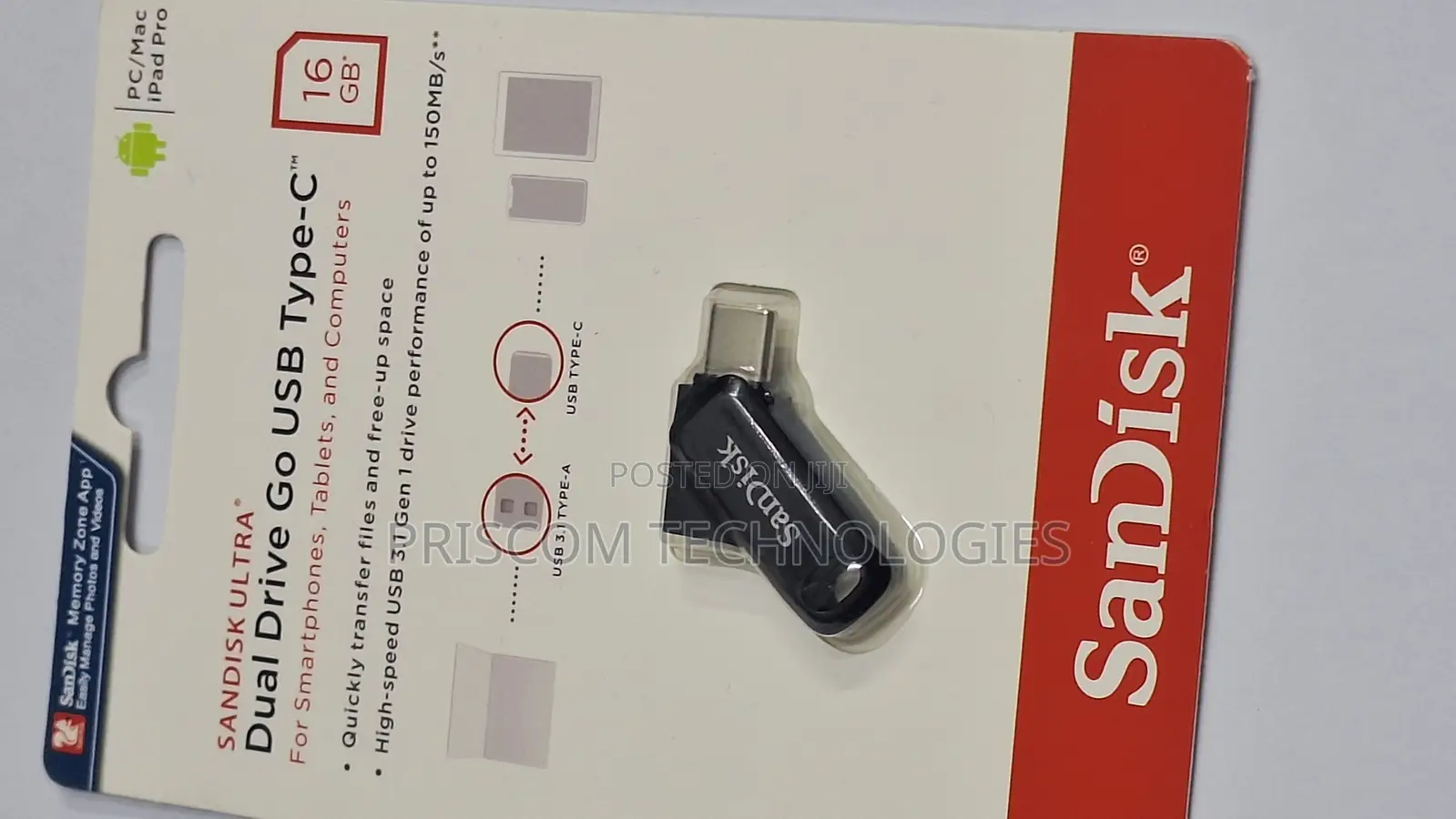 16GB Sandisk Flash Disk Drive Dual OTG USB Type C