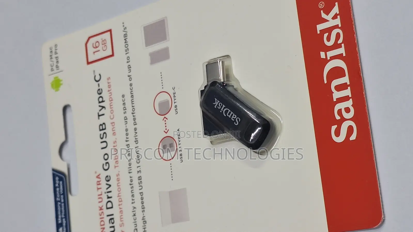 16GB Sandisk Flash Disk Drive Dual OTG USB Type C