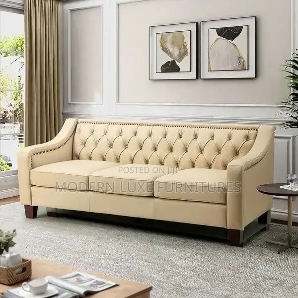 Thin Arms 3 Seater Chesterfield Sofa
